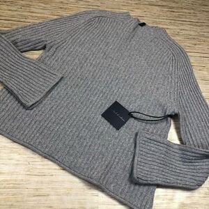 X-108~ Brown Allan Womens Pullover Sweater Gray Melange Long Sleeve Mock Neck XS